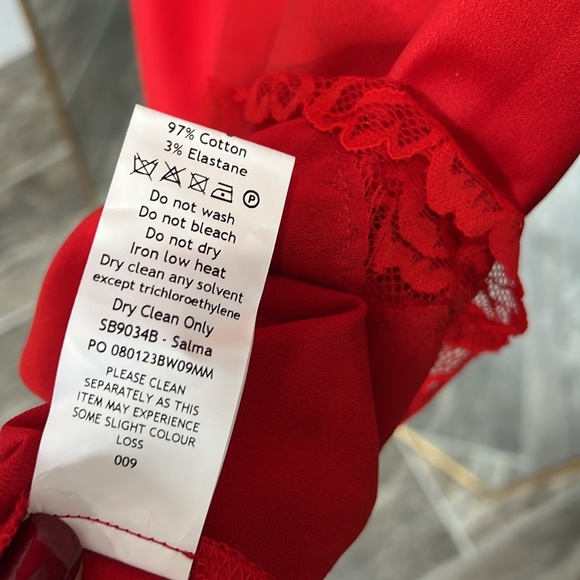 HOUSE OF CB 'Salma' Red Rose Satin Slip Dress NWOT - Picture 11 of 11